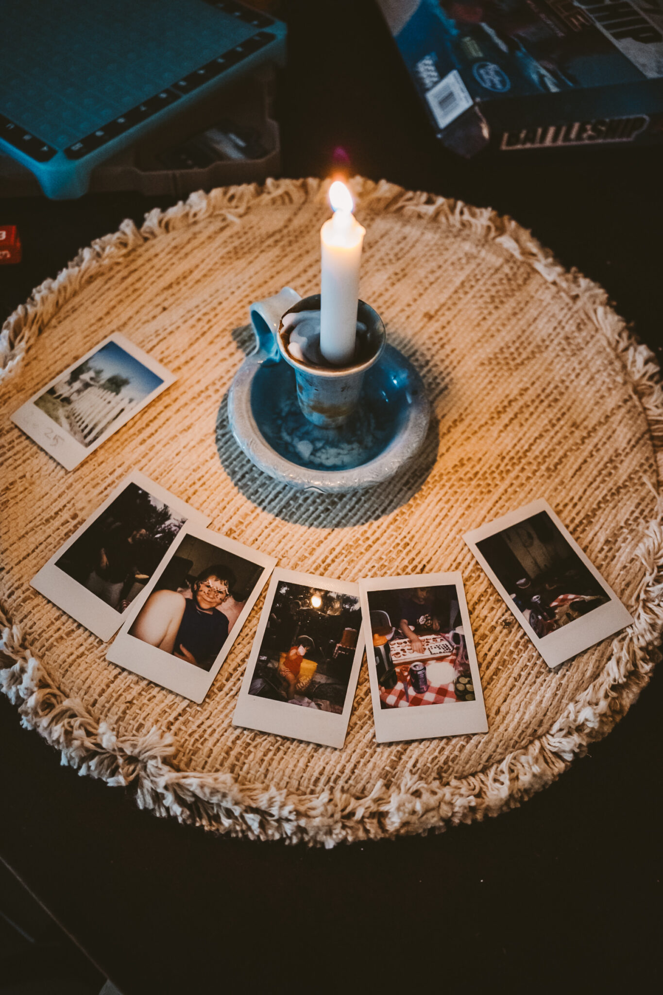 dinner by candlelight and polaroid pictures